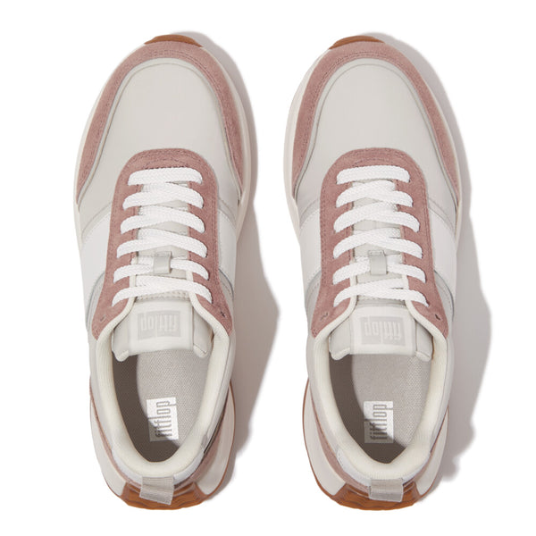 F-MODE FLOW FABRIC/SUEDE/LEATHER FLATFORM SNEAKERS