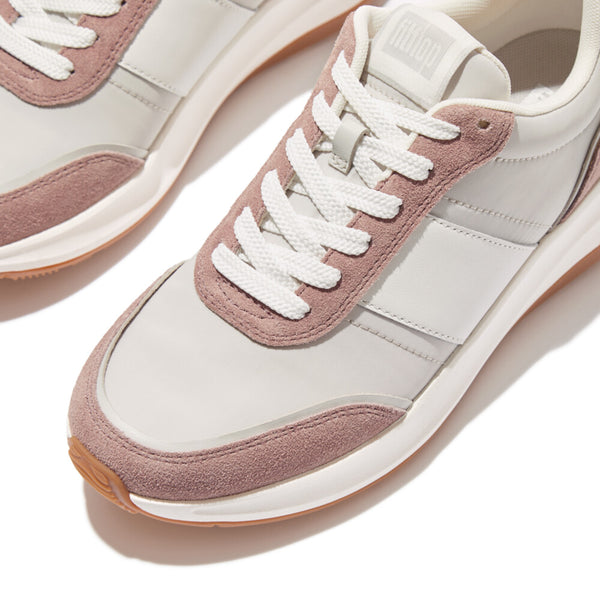 F-MODE FLOW FABRIC/SUEDE/LEATHER FLATFORM SNEAKERS