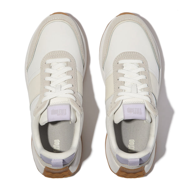 FITFLOP F-MODE FLOW LEATHER/SUEDE FLATFORM SNEAKERS (Women)