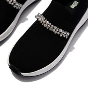FITFLOP F-Mode Flow Pearls-&-Crystal Knit Slip-On Sneakers (Women)