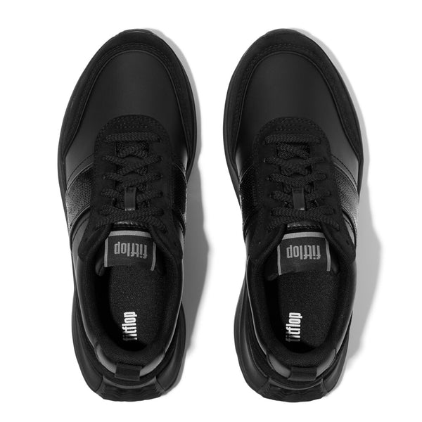 FITFLOP F-MODE FLOW SEQUIN SUEDE/LEATHER FLATFORM SNEAKERS (Women)