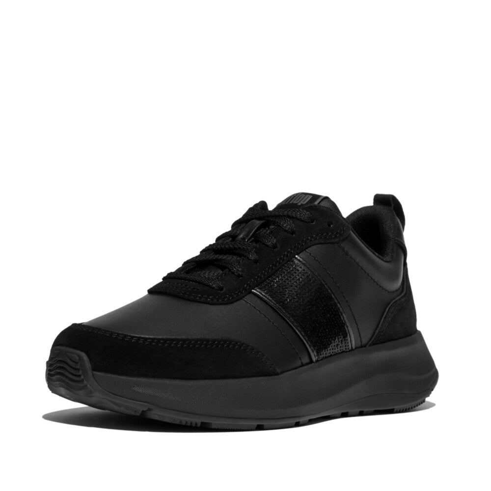 FITFLOP F-MODE FLOW SEQUIN SUEDE/LEATHER FLATFORM SNEAKERS (Women)