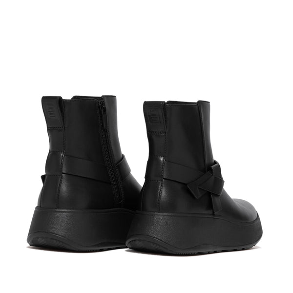 F-MODE FOLDED-KNOT LEATHER FLATFORM CHELSEA BOOTS