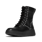 FITFLOP F-Mode Gem-Trim Leather Lace-Up Ankle Boots (Women)