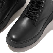 FITFLOP F-Mode Leather Lace-Up Flatform Ankle Boots (Women)