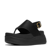 FITFLOP F-Mode Stack Leather Back-Strap Toe-Post Sandals (Women)