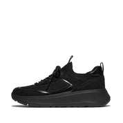FITFLOP F-Mode Suede/Knit Flatform Slip-On Laced Sneakers (Women)