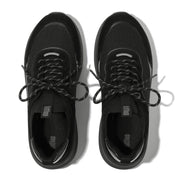 FITFLOP F-Mode Suede/Knit Flatform Slip-On Laced Sneakers (Women)