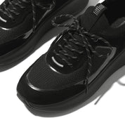 FITFLOP F-Mode Suede/Knit Flatform Slip-On Laced Sneakers (Women)