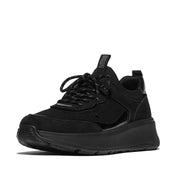 FITFLOP F-Mode Suede/Knit Flatform Slip-On Laced Sneakers (Women)