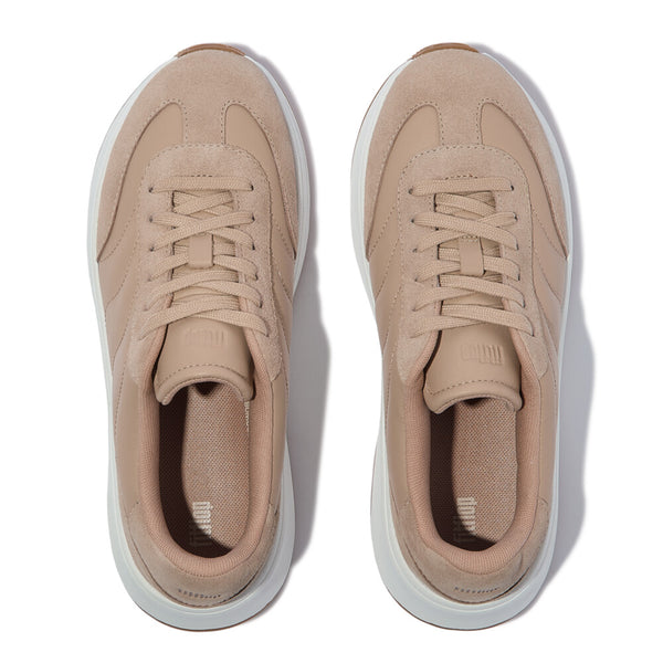 FITFLOP F-MODE T-TOE WAVE LEATHER/SUEDE SNEAKERS (Women)