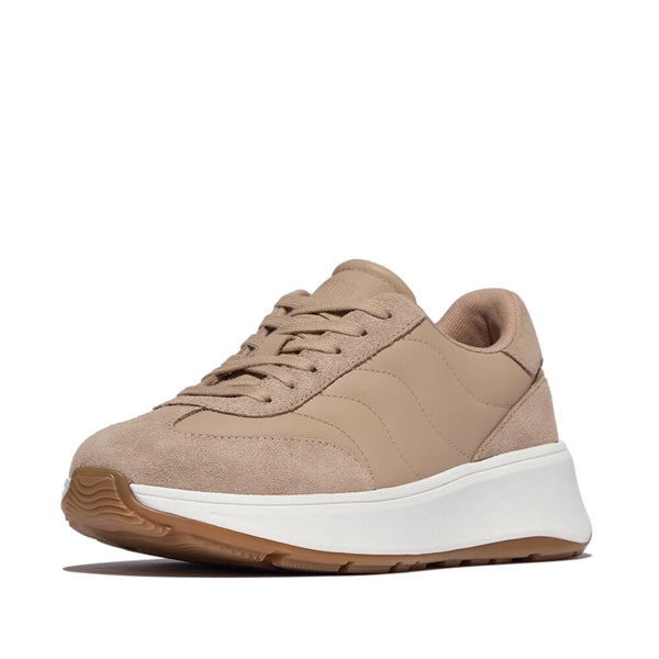 FITFLOP F-MODE T-TOE WAVE LEATHER/SUEDE SNEAKERS (Women)