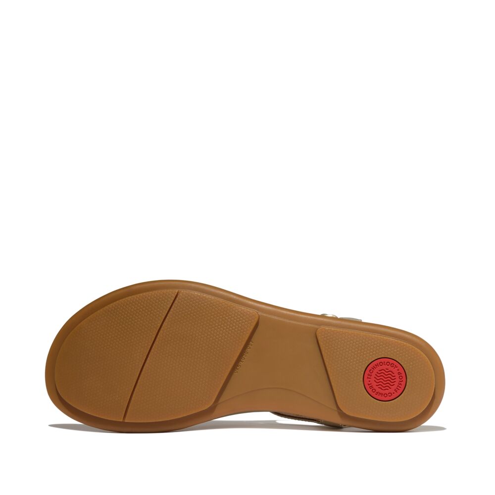 FITFLOP Gracie Ultra-Jewel Leather T-Bar Sandals (Women)