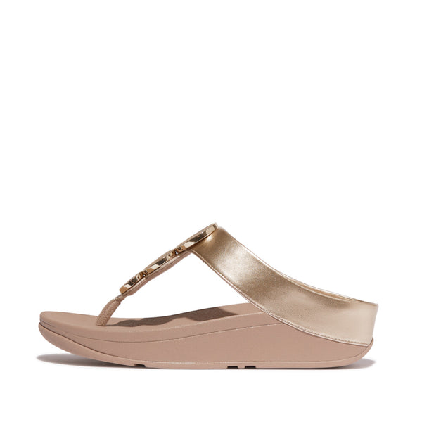 HALO BEAD-CIRCLE METALLIC TOE-POST SANDALS