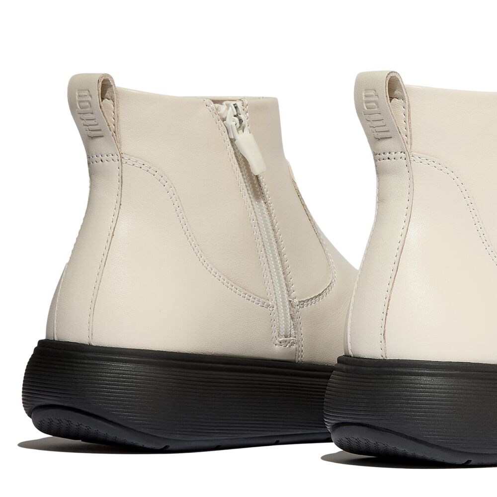 FITFLOP iQ-Comff Leather Zip Ankle Boots (Women)