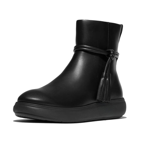 FITFLOP F-MODE GEM-TRIM LEATHER FLATFORM CHELSEA BOOTS (Women)