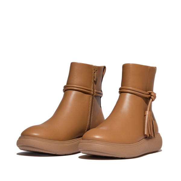 FITFLOP iQ-Comff Tassel Leather Short Boots (Women)