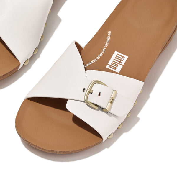 FitFlop - iQUSHION ADJUSTABLE BUCKLE LEATHER SLIDES (Women)