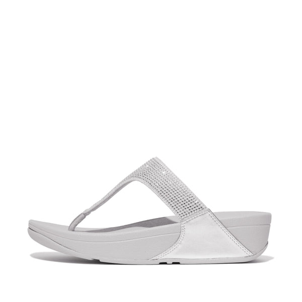 LULU CRYSTAL EMBELLISHED TOE-POST SANDALS