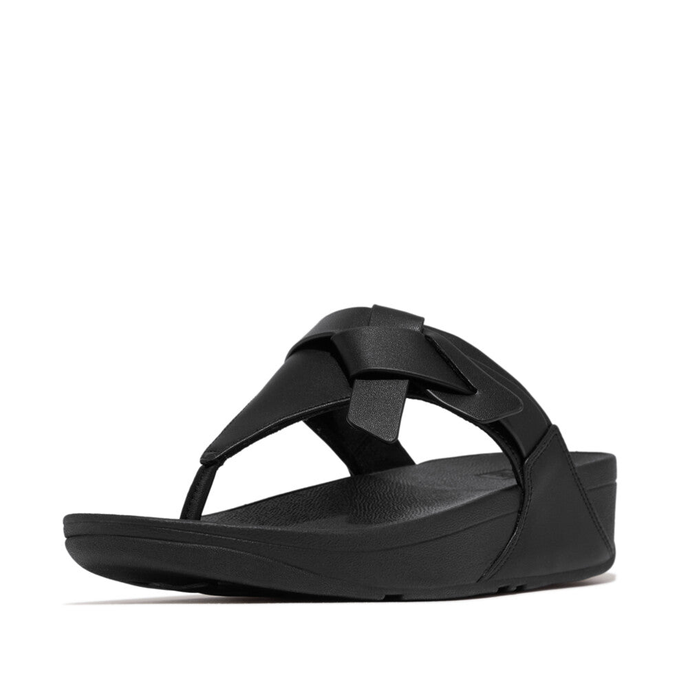 FitFlop - LULU FOLDED-KNOT LEATHER TOE-POST SANDALS