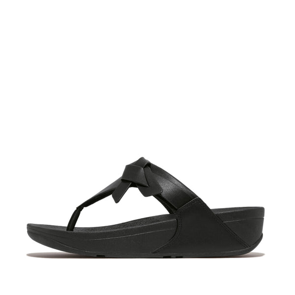 FitFlop - LULU FOLDED-KNOT LEATHER TOE-POST SANDALS