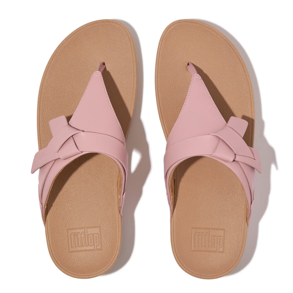 FitFlop - LULU FOLDED-KNOT LEATHER TOE-POST SANDALS