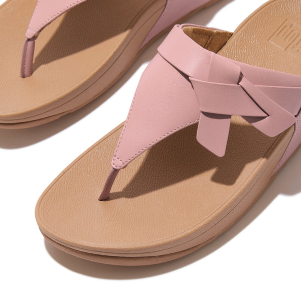 FitFlop - LULU FOLDED-KNOT LEATHER TOE-POST SANDALS