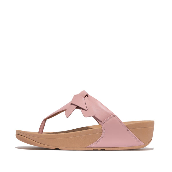 FitFlop - LULU FOLDED-KNOT LEATHER TOE-POST SANDALS