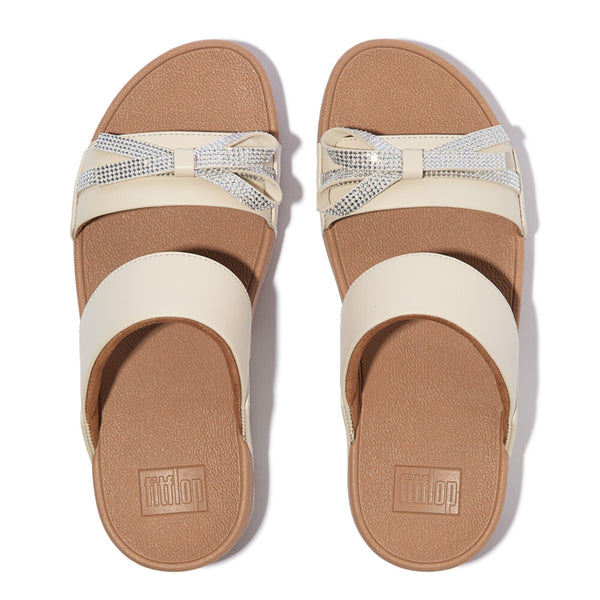 MIRABELL LULU GLITZ-BOW LEATHER SLIDES (Women)