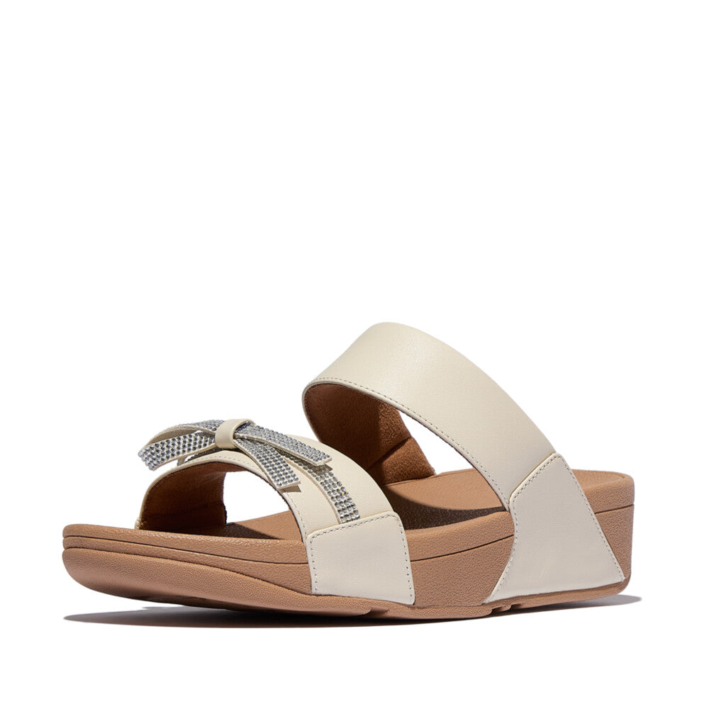 MIRABELL LULU GLITZ-BOW LEATHER SLIDES (Women)