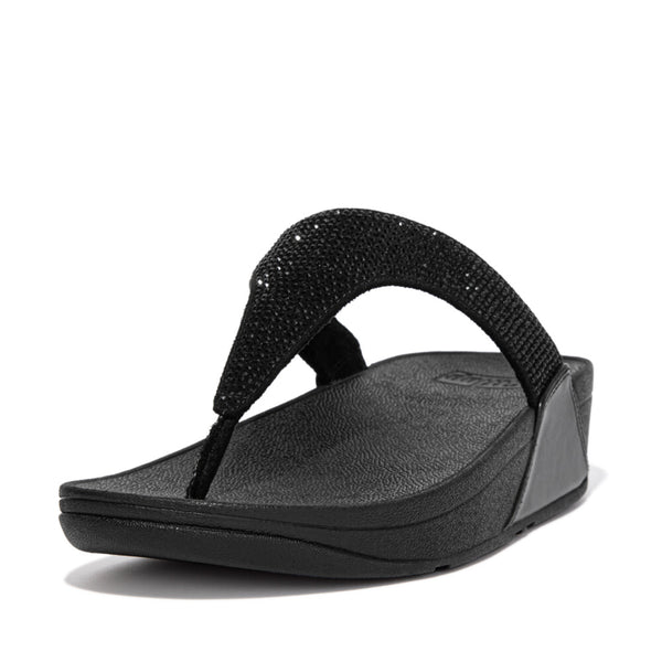 LULU CRYSTAL EMBELLISHED TOE-POST SANDALS