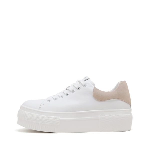 White/off-white heel women's leather casual shoes