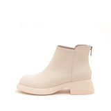 MILLIE'S Off-White Cowhide Leather Boots (Women)