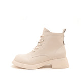 MILLIE'S Off-White Cowhide Leather Boots (Women)