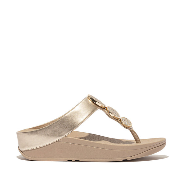 HALO BEAD-CIRCLE METALLIC TOE-POST SANDALS