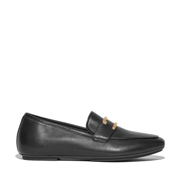 DELICATO GOLD-TRIM  LEATHER LOAFERS (WOMEN)