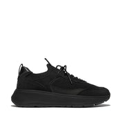 FITFLOP F-Mode Suede/Knit Flatform Slip-On Laced Sneakers (Women)