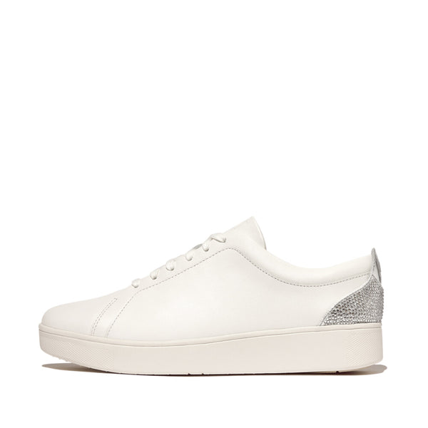 RALLY CRYSTAL-BACKTAB LEATHER SNEAKERS