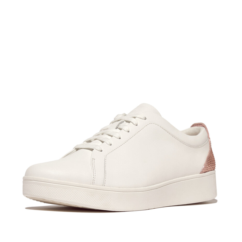 RALLY CRYSTAL-BACKTAB LEATHER SNEAKERS