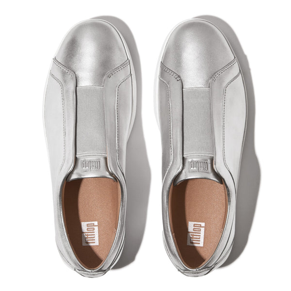 RALLY ELASTIC METALLIC LEATHER SLIP-ON SNEAKERS