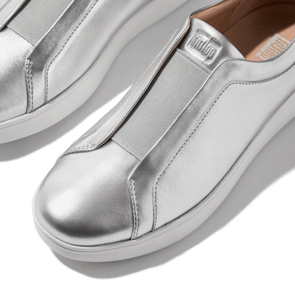 RALLY ELASTIC METALLIC LEATHER SLIP-ON SNEAKERS