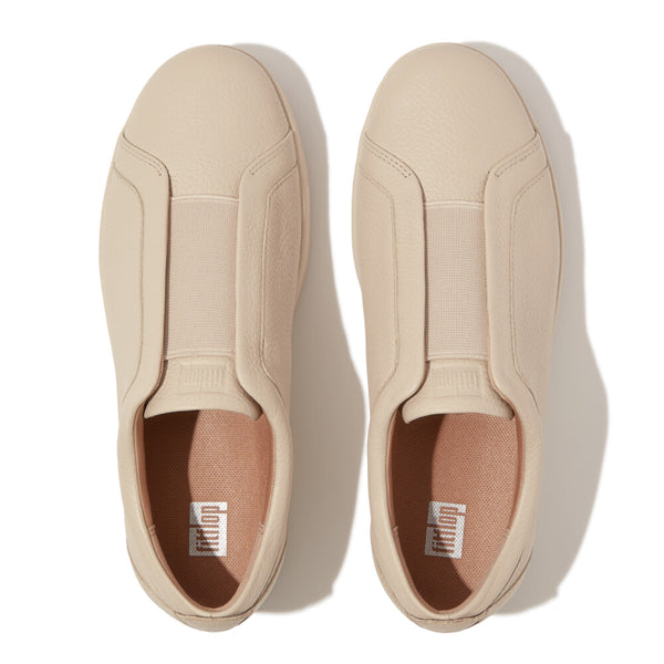 RALLY ELASTIC TUMBLED-LEATHER SLIP-ON SNEAKERS