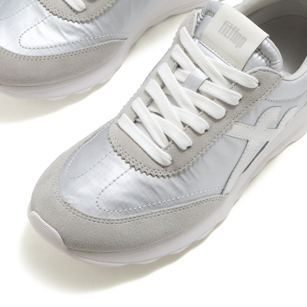 FITFLOP Retro-Q FF Metallic-Fabric/Suede Sneakers (Women)