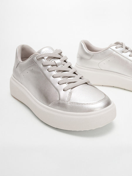FITFLOP RTG METALLIC-LEATHER SNEAKERS