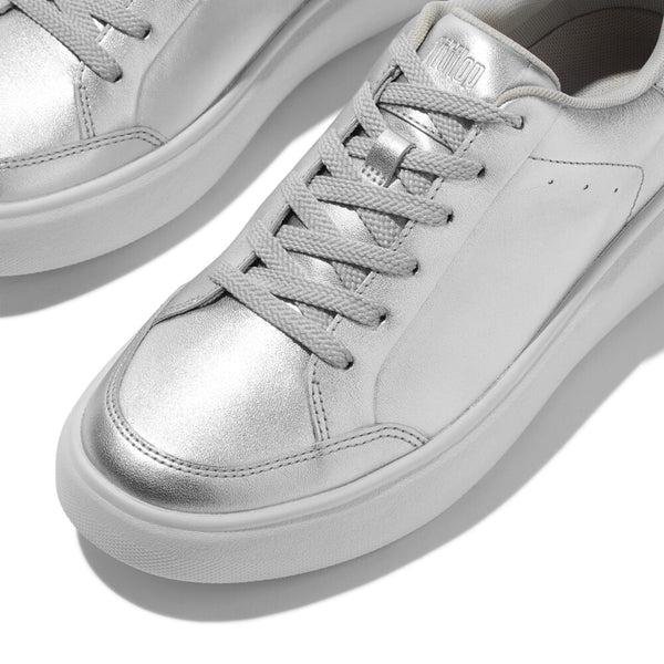 FITFLOP RTG METALLIC-LEATHER SNEAKERS
