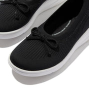 FITFLOP SUPER-Q Bow Crystal-Trim Knit Ballet Flats (Women)