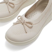FITFLOP Super-Q Bow Crystal-Trim Knit Ballet Flats (Women)