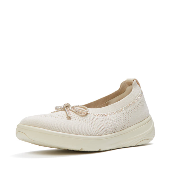 FITFLOP Super-Q Bow Crystal-Trim Knit Ballet Flats (Women)