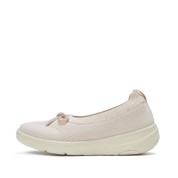 FITFLOP Super-Q Bow Crystal-Trim Knit Ballet Flats (Women)