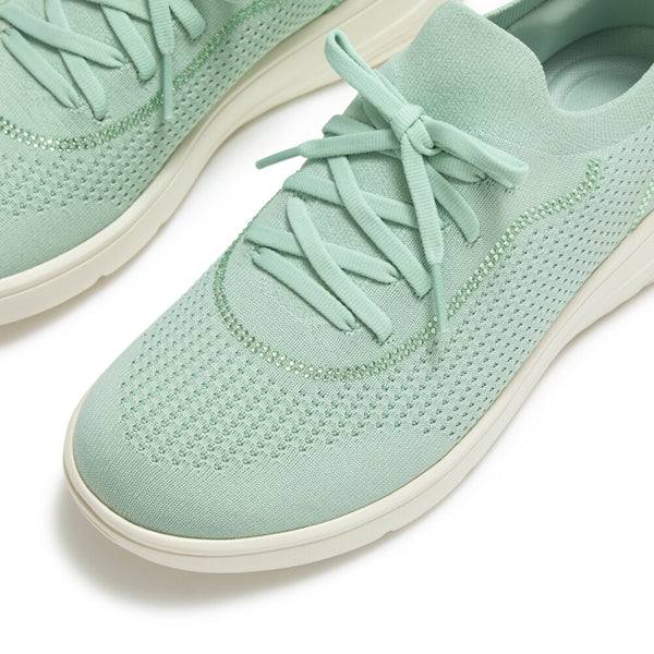 FITFLOP Super-Q Bow Crystal-Trim Knit Ballet Flats (Women)